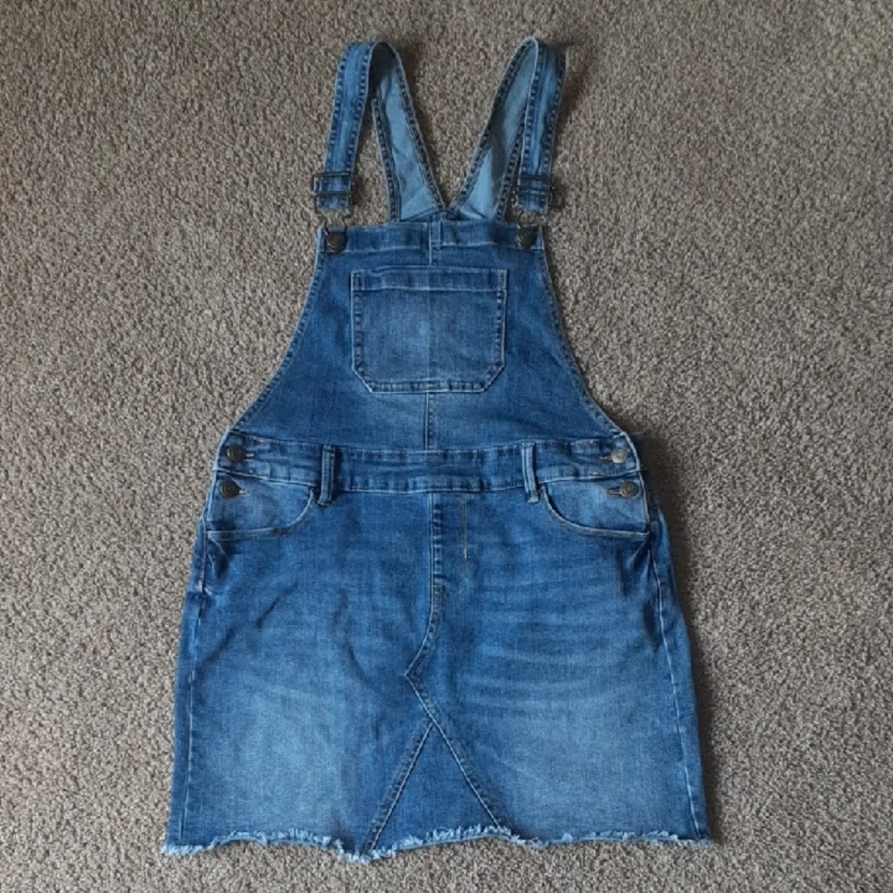 SO Blue Denim Overall Skirt with Contrast Stitching - Picture 1 of 8